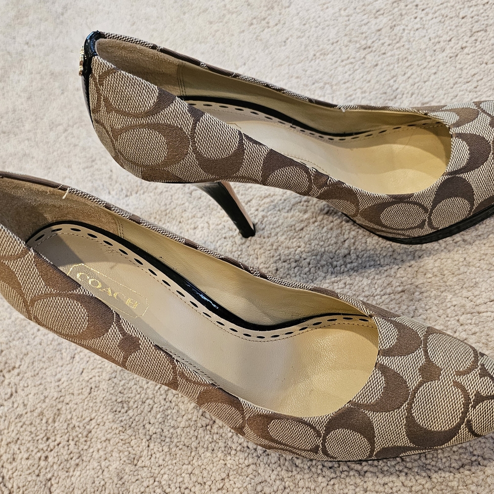 Coach Tan Patterned Women's Heels